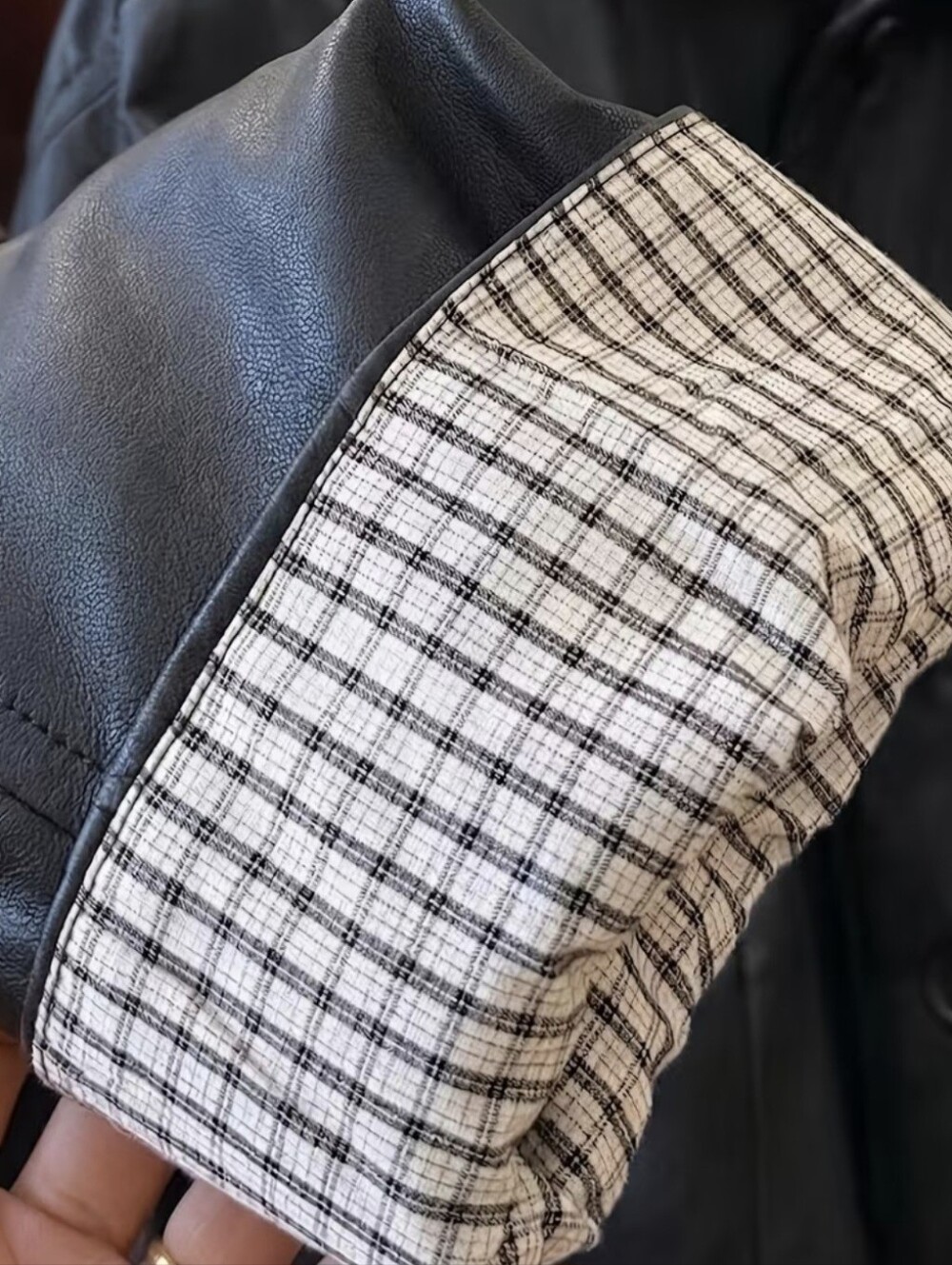 Color-Block Sleeve Statement Jacket. Biker Riding Windproof Coat - Picture 3 of 4